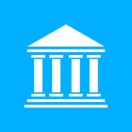 Bank icon on a blue background - Smooth Series N5