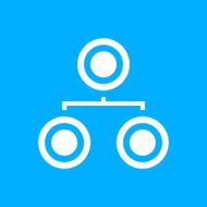 Organization Chart icon on a blue background - Smooth Series N3