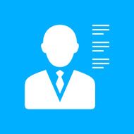 Businessman icon on a blue background - Smooth Series N10