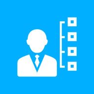Businessman icon on a blue background - Smooth Series N11