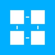 Flowchart icon on a blue background - Smooth Series N8