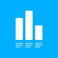 Bar Graph icon on a blue background - Smooth Series N13