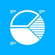 Pie Chart icon on a blue background - Smooth Series N5