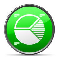 Pie Chart icon on a round button - Slender Series N5