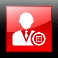 Businessman icon on a square button - Sleek Series N9