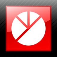 Pie Chart icon on a square button - Sleek Series N3