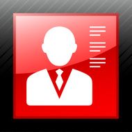 Businessman icon on a square button - Sleek Series N10