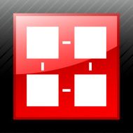 Flowchart icon on a square button - Sleek Series N8