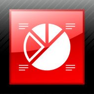 Pie Chart icon on a square button - Sleek Series N4