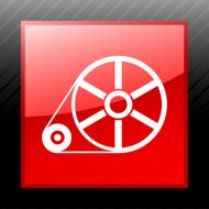 Flywheel icon on a square button - Sleek Series