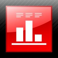 Bar Graph icon on a square button - Sleek Series N15