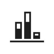 Bar Graph icon on a white background - Single Series N12