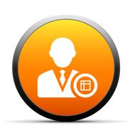 Businessman icon on a round button - Simple Series N9