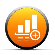 Bar Graph icon on a round button - Simple Series N13