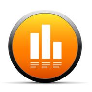 Bar Graph icon on a round button - Simple Series N14