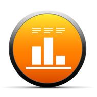 Bar Graph icon on a round button - Simple Series N15