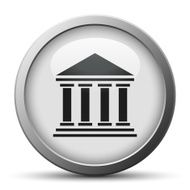 Bank icon on a silver button - Silver Series N5