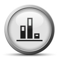 Bar Graph icon on a silver button - Silver Series N12