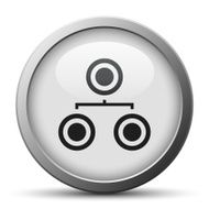 Organization Chart icon on a silver button - Silver Series N3