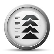 Flowchart icon on a silver button - Silver Series N7