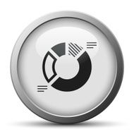 Donut Chart icon on a silver button - Silver Series N3