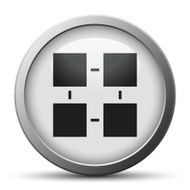 Flowchart icon on a silver button - Silver Series N8