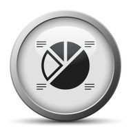 Pie Chart icon on a silver button - Silver Series N4