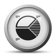 Pie Chart icon on a silver button - Silver Series N5