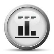 Bar Graph icon on a silver button - Silver Series N15