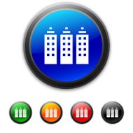 Office Building icon on round buttons - Shined Series