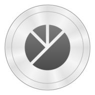 Pie Chart icon on a round button - Sharp Series N3
