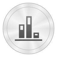 Bar Graph icon on a round button - Sharp Series N12