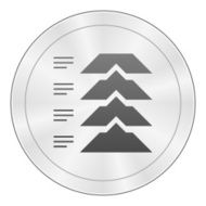 Flowchart icon on a round button - Sharp Series N7