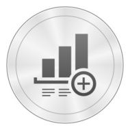 Bar Graph icon on a round button - Sharp Series N13