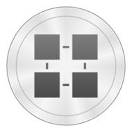 Flowchart icon on a round button - Sharp Series N8