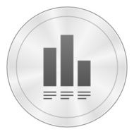 Bar Graph icon on a round button - Sharp Series N14