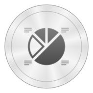 Pie Chart icon on a round button - Sharp Series N4