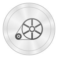 Flywheel icon on a round button - Sharp Series