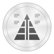 Pyramid icon on a round button - Sharp Series N8