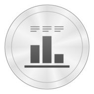 Bar Graph icon on a round button - Sharp Series N15