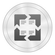 Chevron Chart icon on a round button - Sharp Series N8