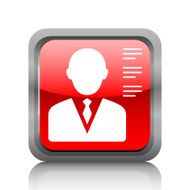 Businessman icon on a square button - RubyRed Series N10