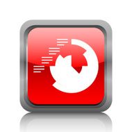 Coxcomb Chart icon on a square button - RubyRed Series N3