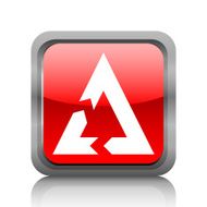 Chevron Chart icon on a square button - RubyRed Series N7