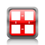 Flowchart icon on a square button - RubyRed Series N8