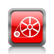 Flywheel icon on a square button - RubyRed Series