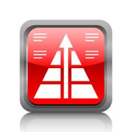 Pyramid icon on a square button - RubyRed Series N8