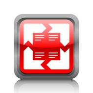Chevron Chart icon on a square button - RubyRed Series N8