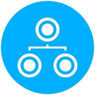 Organization Chart icon on a round button - Round Series N3