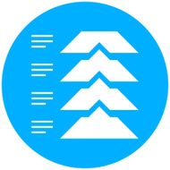Flowchart icon on a round button - Round Series N7